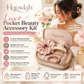 Hqowlah™ Luxe Pocket Beauty Accessory Kit, Hair Accessories Set for Women, Mini Claw Clip, Satin Scrunchie, Travel Gift Kit