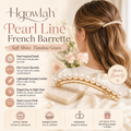 Hqowlah™ Pearl Line French Barrette, Elegant Pearl Hair Clip for Women, Minimalist Side Hair Clip, Chic French Hair Accessory