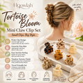 Hqowlah™ Tortoise Bloom Mini Claw Clip Set, Small Hair Claw Clips for Women, Tortoise Hair Clips for Fine Hair