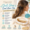 Hqowlah™ Shell Glow Oval Hair Clip, Iridescent Hair Barrette for Women, Elegant Side Clip, Boutique Beauty Accessory